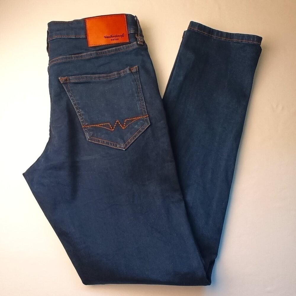 Weatherproof Vintage Mens Slim Fit Jeans Indigo Blue Size 30x32 Stretch Casual